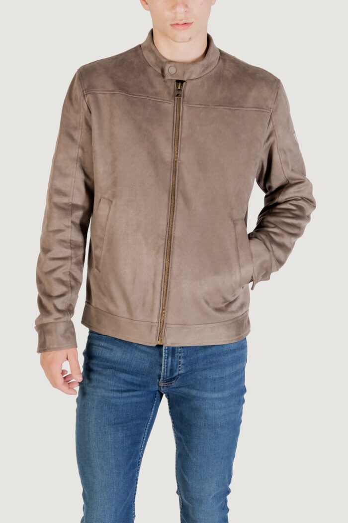Giacchetto Guess SUEDE BIKER JACKET Terra – Fango – M5YL02 W0252