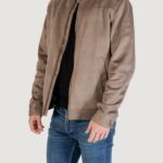 Giacchetto Guess SUEDE BIKER JACKET Terra - Fango - Foto 4