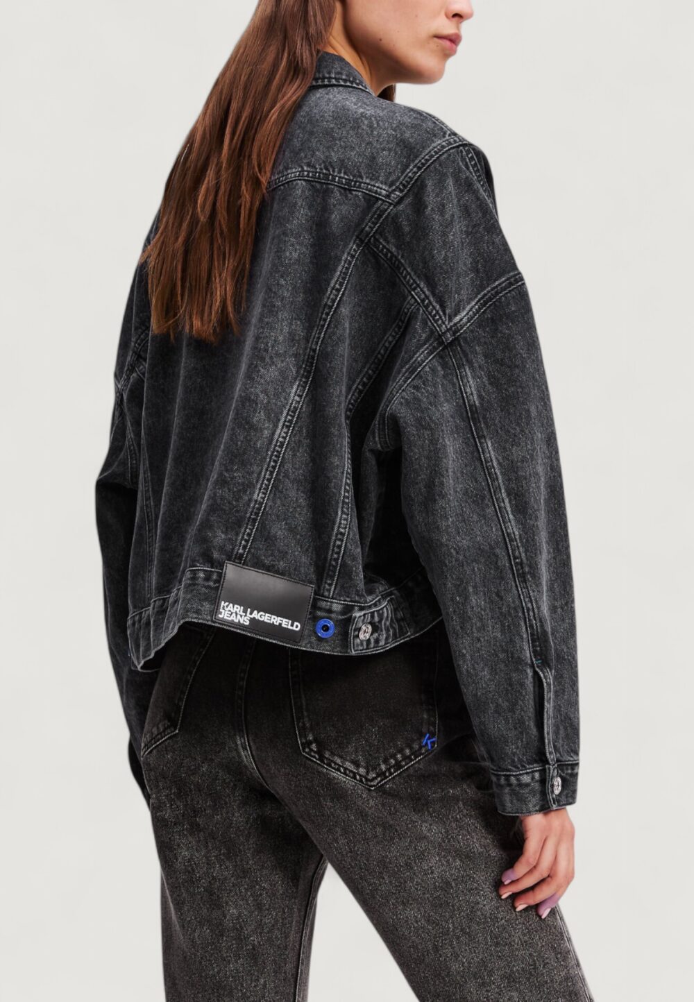 Giacchetto Karl Lagerfeld Jeans KLJ OVERSIZED JACKET Nero - Foto 4