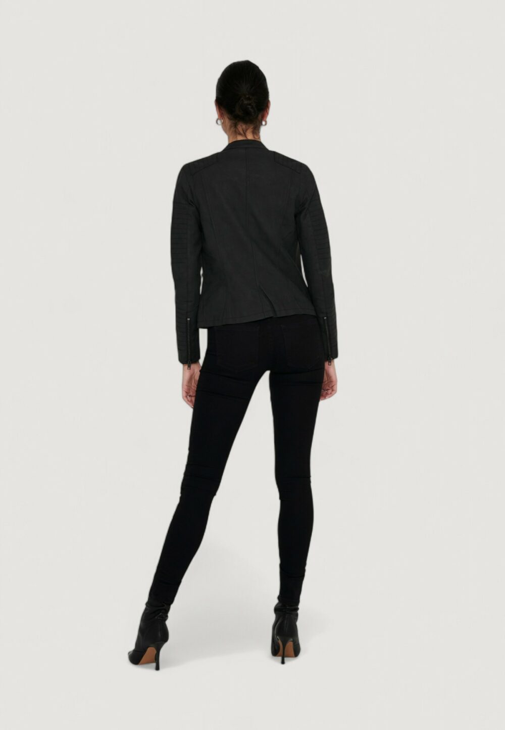 Giacchetto Only AVA FAUX LEATHER BIKER Nero - Foto 2