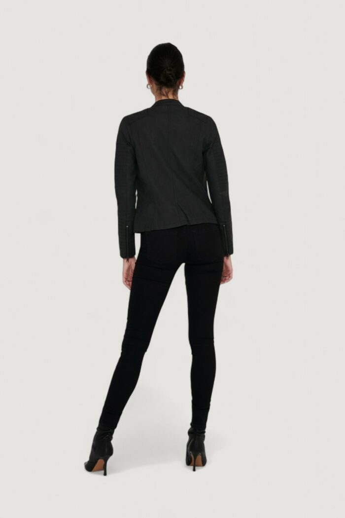 Giacchetto Only AVA FAUX LEATHER BIKER Nero