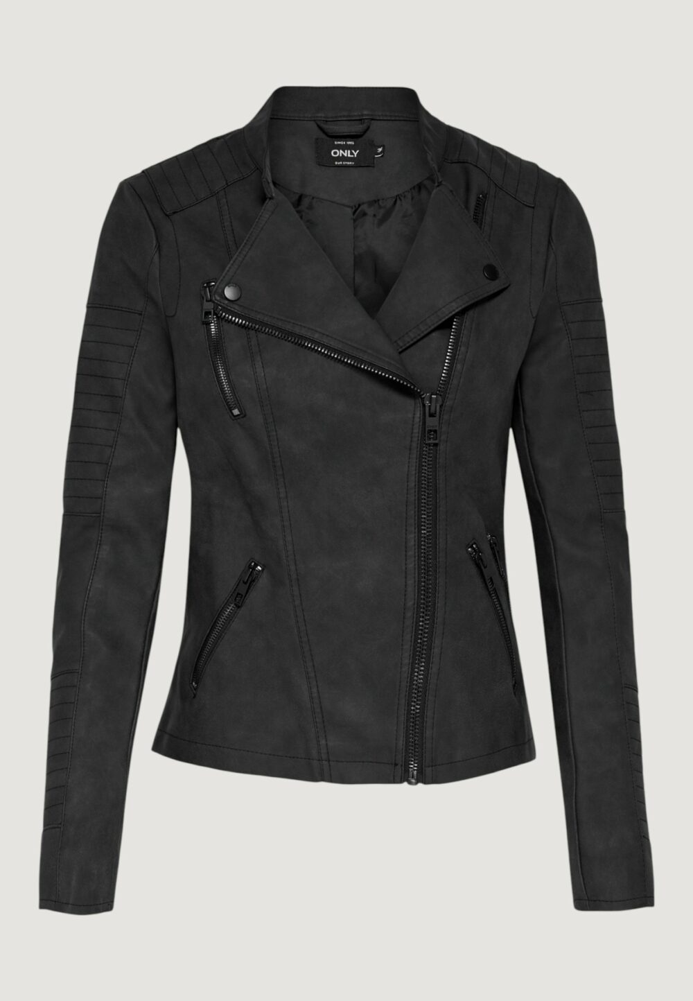 Giacchetto Only AVA FAUX LEATHER BIKER Nero - Foto 3