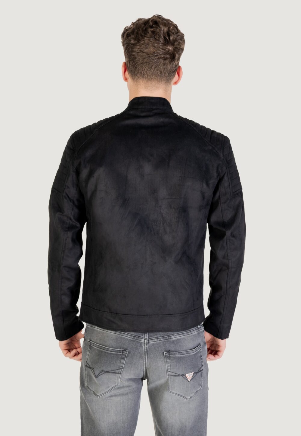 Giacchetto Only & Sons ONSGUS FAUX SUEDE RACER JACKET OTW NOO Nero - Foto 4