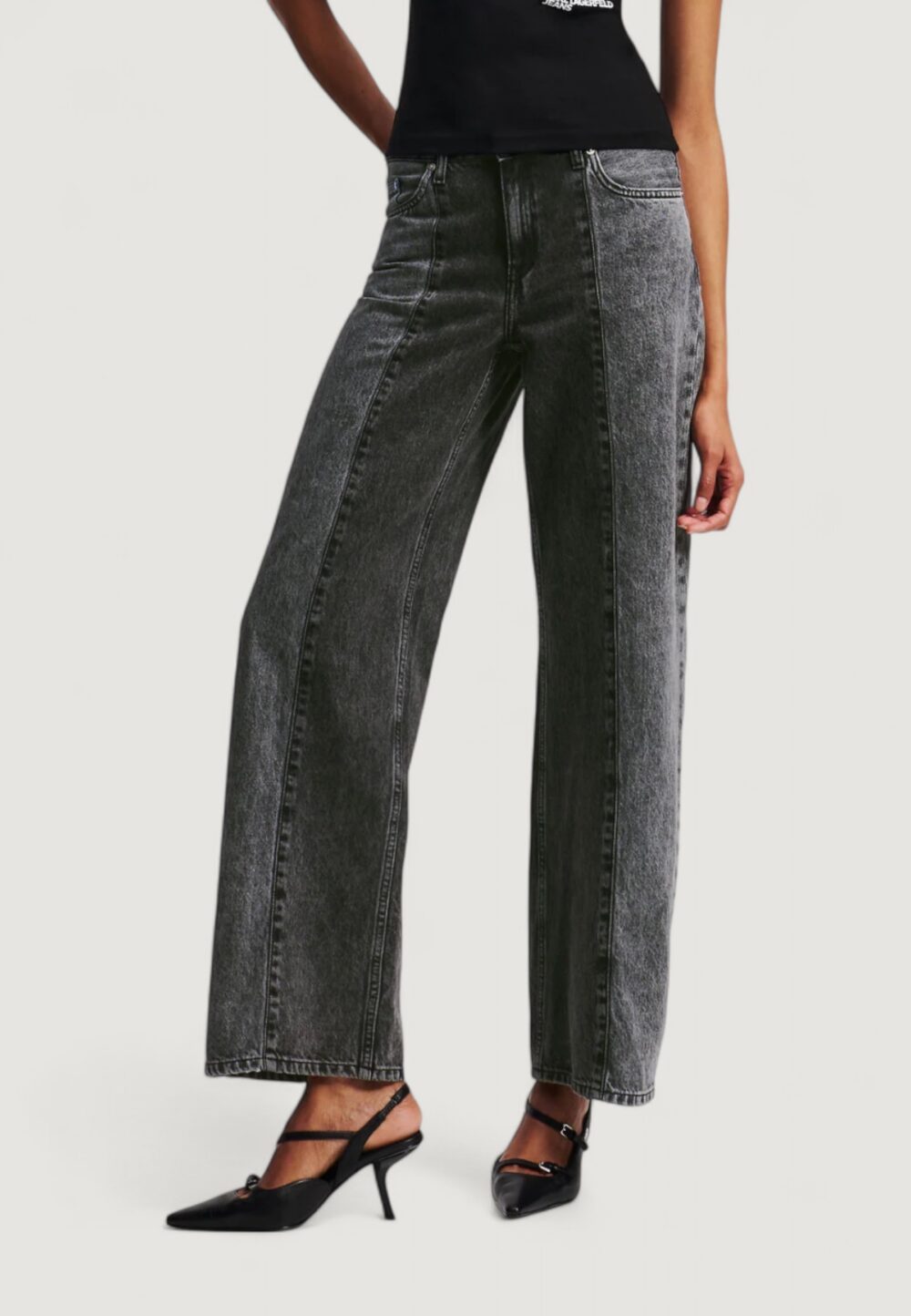 Jeans larghi Karl Lagerfeld Jeans KLJ MR RELAXED BLOKED DENIM Nero - Foto 1