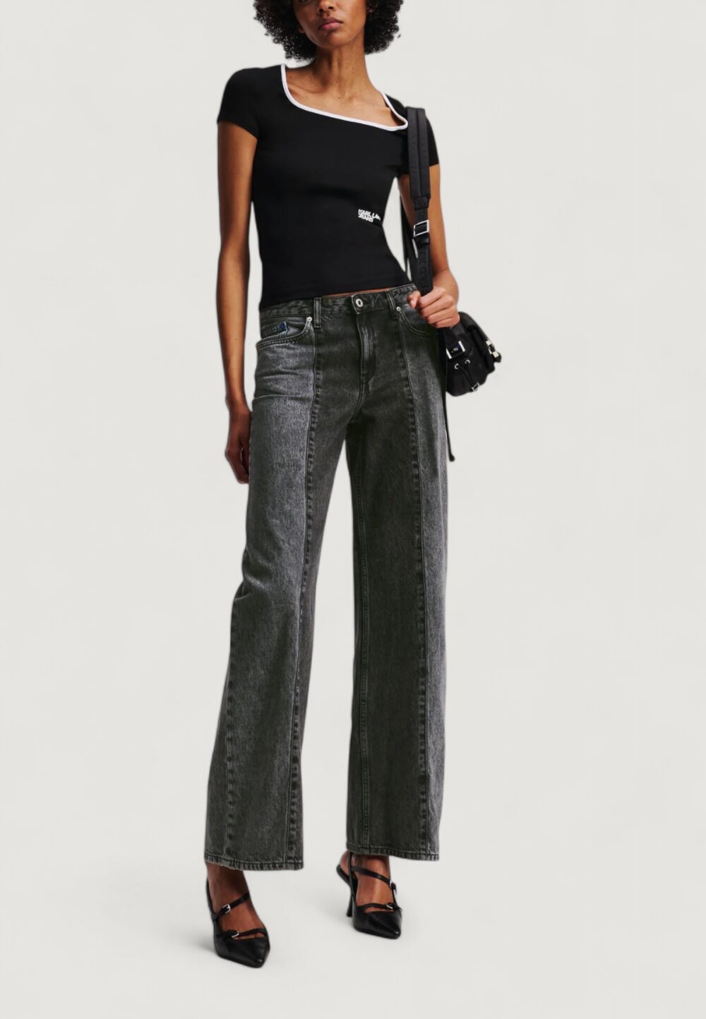Jeans larghi Karl Lagerfeld Jeans KLJ MR RELAXED BLOKED DENIM Nero - Foto 3