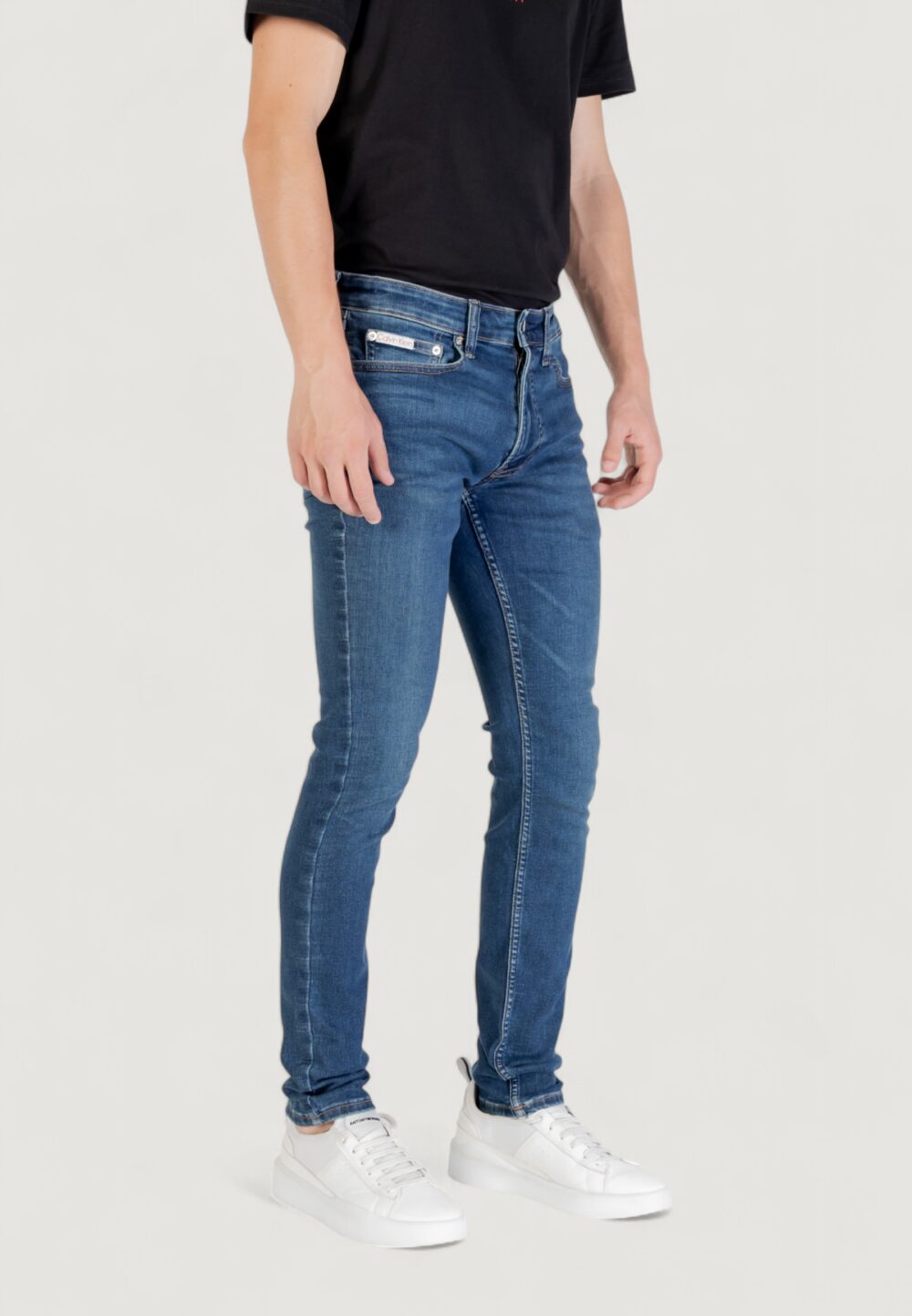 Jeans skinny Calvin Klein Jeans SKINNY OIL SLICK JEA Denim scuro - Foto 3