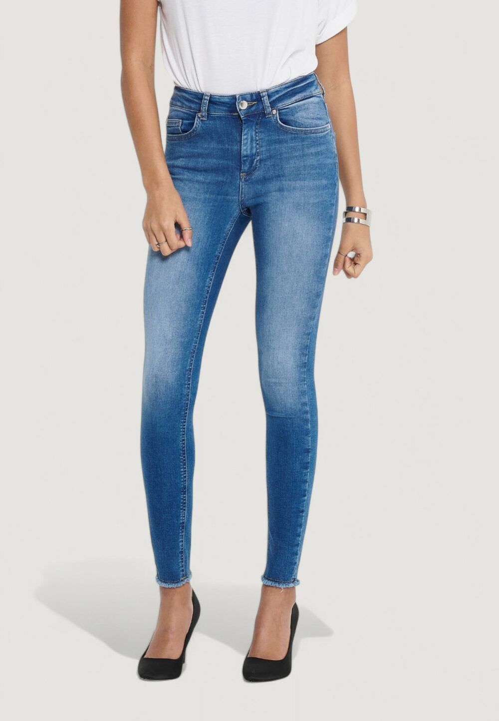 Jeans skinny Only ONLBLUSH MIDSK ANKRAW REA12187 NOOS Blue Denim - Foto 2
