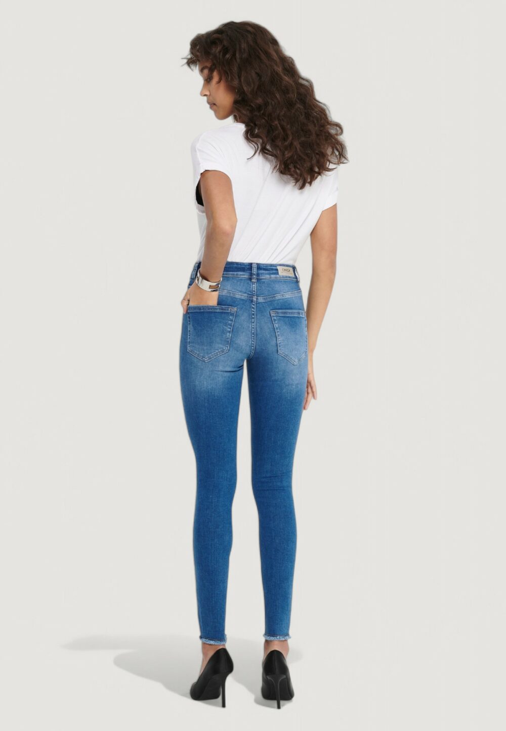 Jeans skinny Only ONLBLUSH MIDSK ANKRAW REA12187 NOOS Blue Denim - Foto 4