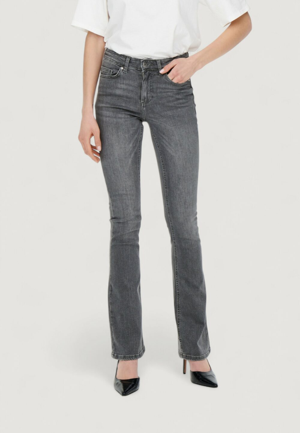 Jeans slim Only ONLBLUSH LIFE MID FLARED TAI0918 Grigio - Foto 1