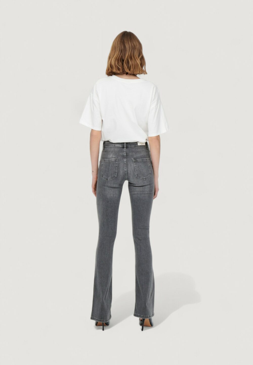Jeans slim Only ONLBLUSH LIFE MID FLARED TAI0918 Grigio - Foto 4