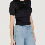Maglia in filo manica corta Tommy Hilfiger Jeans TJW ESSENTIAL SS SWE Nero - Foto 3