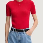 Maglia in filo manica corta Tommy Hilfiger Jeans TJW ESSENTIAL SS SWE Rosso - Foto 1
