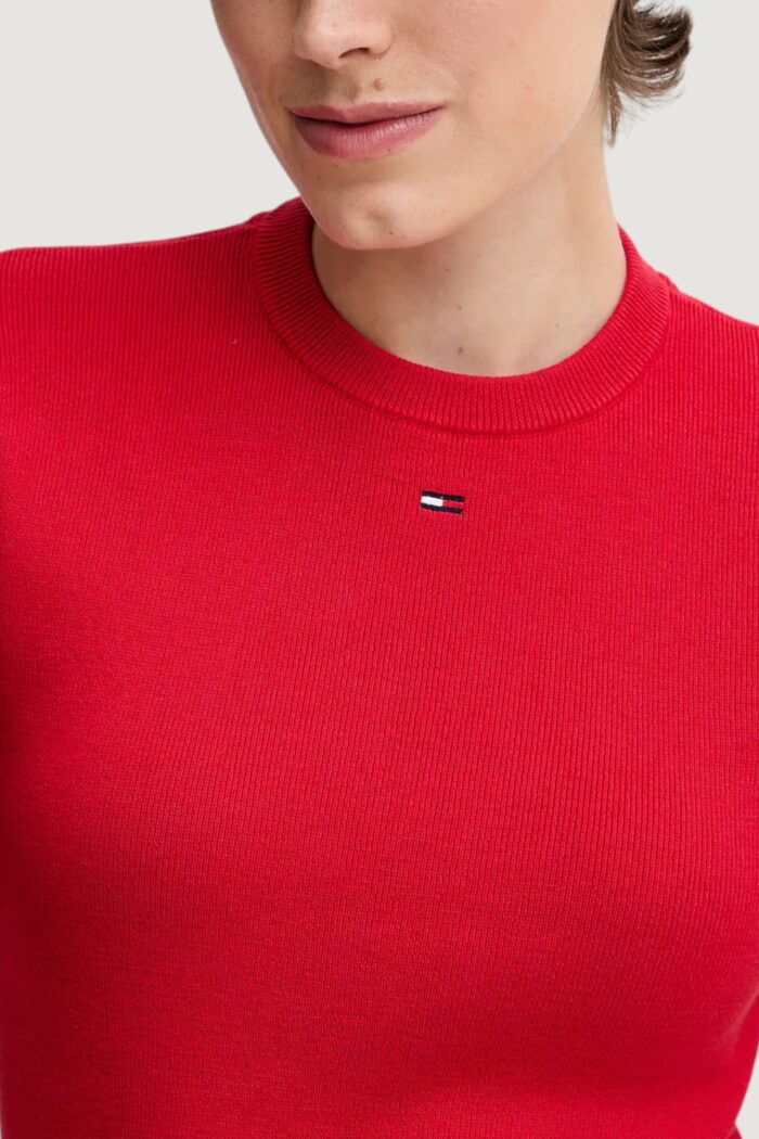 Maglia in filo manica corta Tommy Hilfiger TJW ESSENTIAL SS SWE Rosso – DW0DW19336