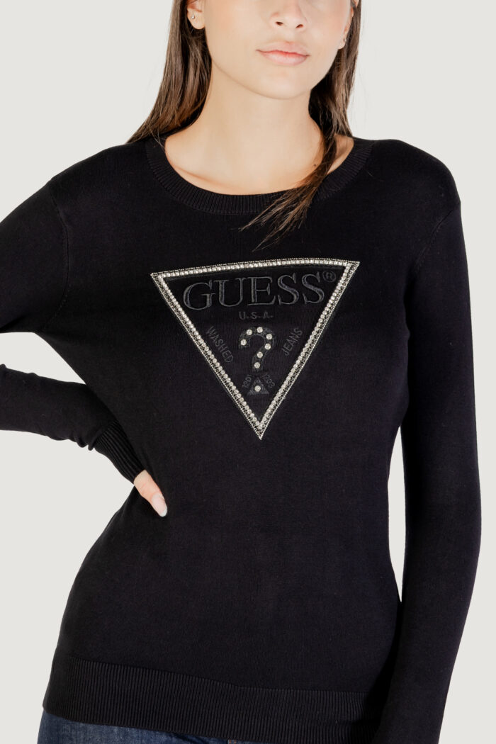 Maglia Guess LS CN KIARA TRIANGLE LOGO SWTR Nero – W5YR23 Z2NQ2