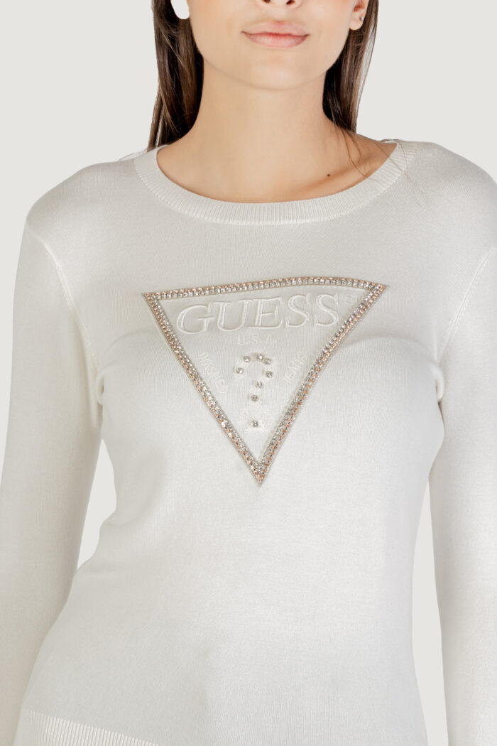 Maglia Guess LS CN KIARA TRIANGLE LOGO SWTR Panna – W5YR23 Z2NQ2