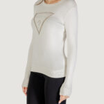 Maglia Guess LS CN KIARA TRIANGLE LOGO SWTR Panna - Foto 4