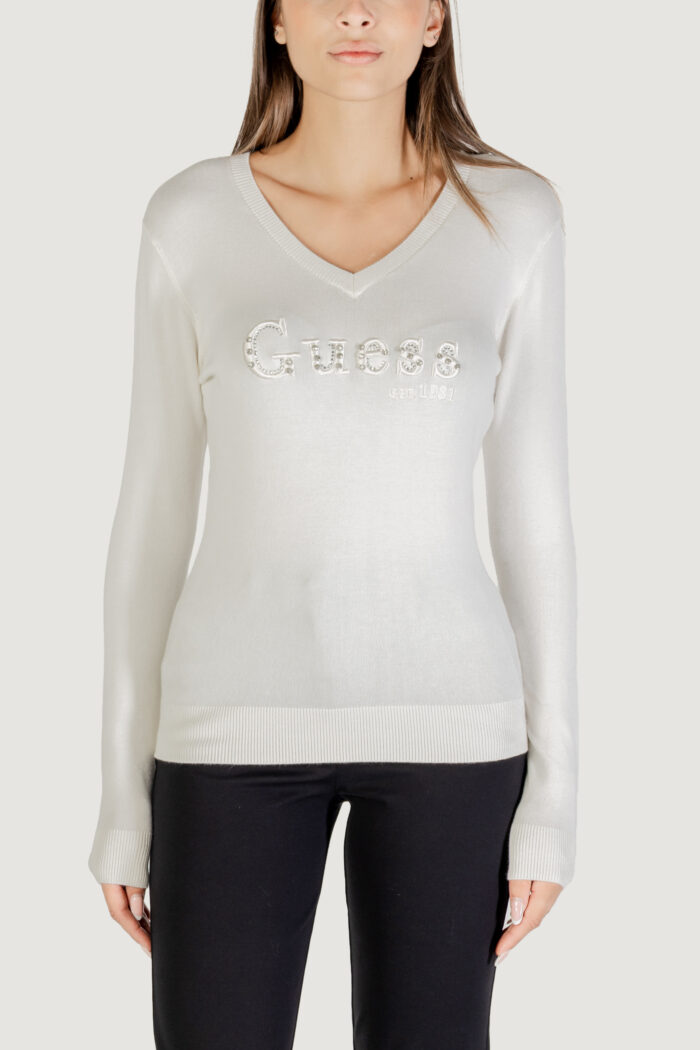 Maglia Guess LS VN KENZIE LOGO SWTR Panna – W5YR24 Z2NQ2