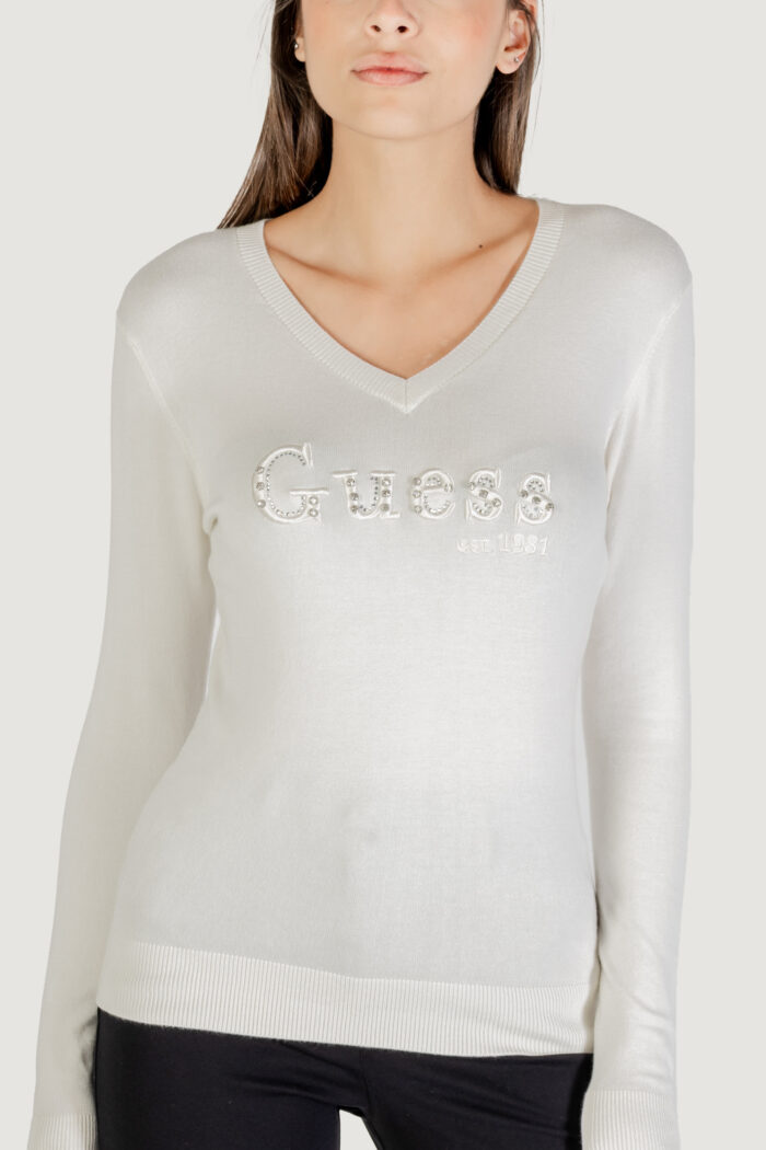 Maglia Guess LS VN KENZIE LOGO SWTR Panna – W5YR24 Z2NQ2
