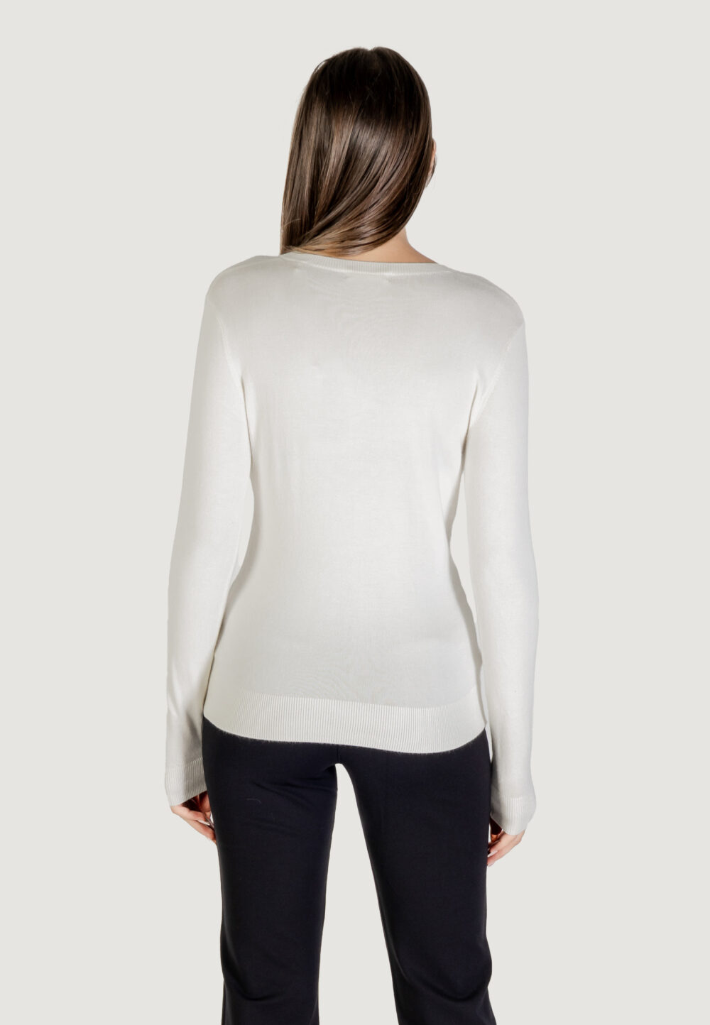 Maglia Guess LS VN KENZIE LOGO SWTR Panna - Foto 5