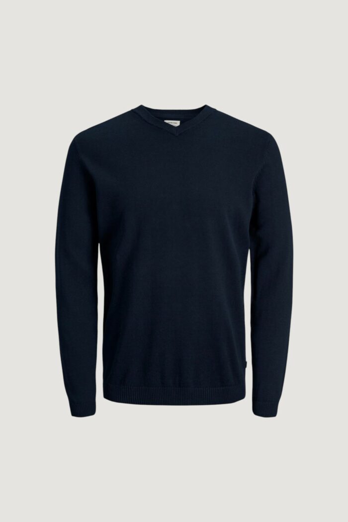 Maglia Jack Jones JJEBASIC KNIT V-NECK NOOS Blue scuro