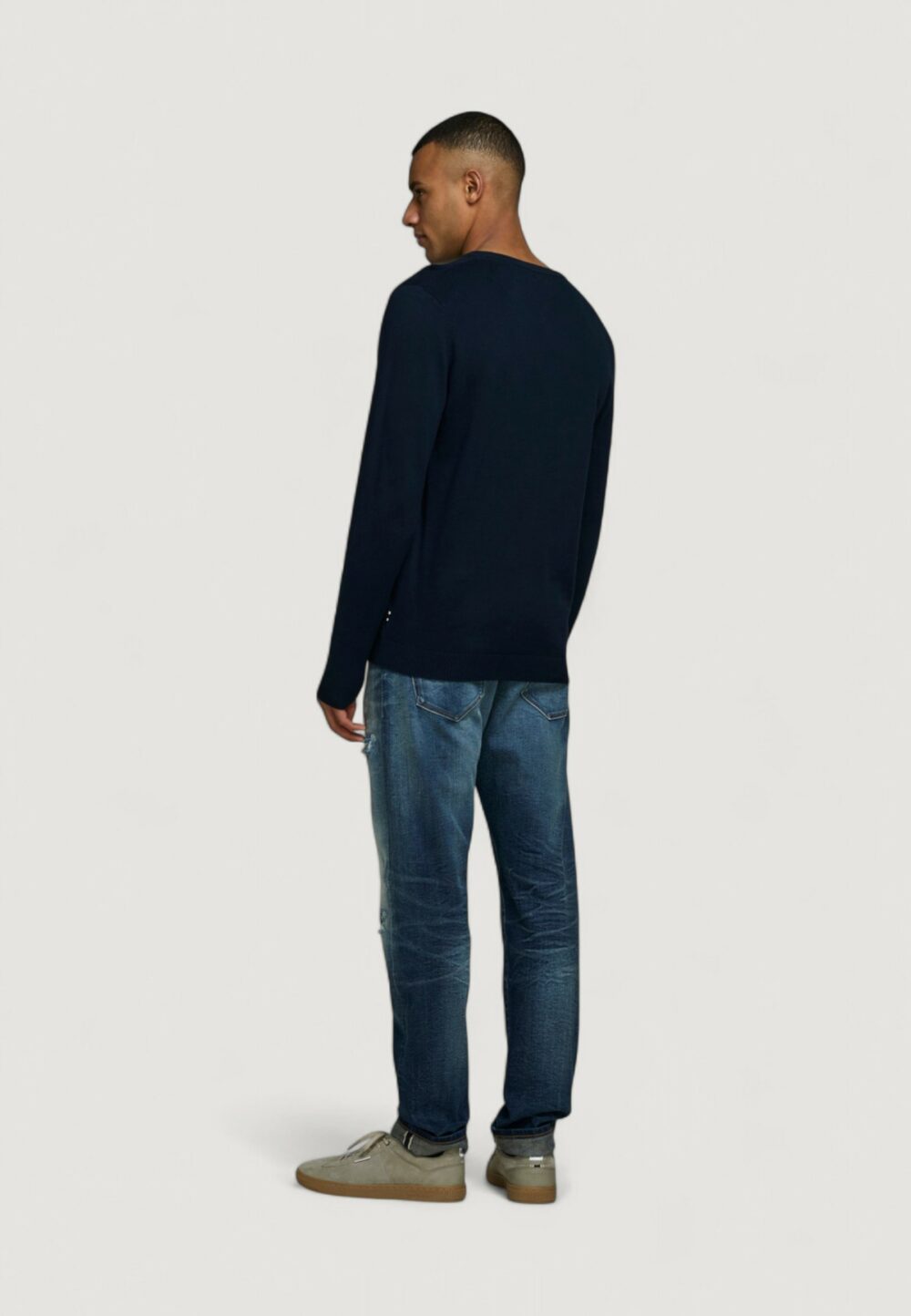 Maglia Jack Jones JJEBASIC KNIT V-NECK NOOS Blue scuro - Foto 4