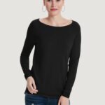 Maglia Only ONLMILA LACY L/S LONG PULLOVER KNT Nero - Foto 1