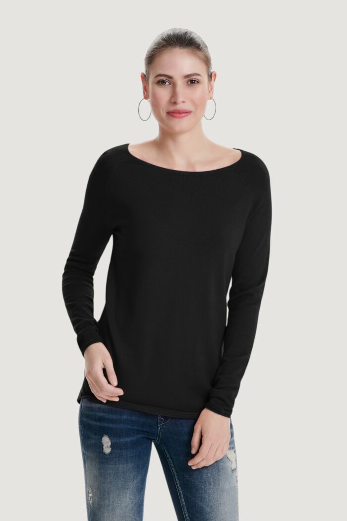Maglia Only ONLMILA LACY L/S LONG PULLOVER KNT Nero