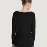 Maglia Only ONLMILA LACY L/S LONG PULLOVER KNT Nero - Foto 4