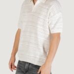 Maglia Only & Sons ONSGRAYSON DS 5 CHOCHET POLO KNIT NOOS Bianco - Foto 2