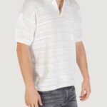 Maglia Only & Sons ONSGRAYSON DS 5 CHOCHET POLO KNIT NOOS Bianco - Foto 3