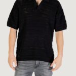 Maglia Only & Sons ONSGRAYSON DS 5 CHOCHET POLO KNIT NOOS Nero - Foto 1