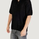 Maglia Only & Sons ONSGRAYSON DS 5 CHOCHET POLO KNIT NOOS Nero - Foto 2