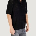 Maglia Only & Sons ONSGRAYSON DS 5 CHOCHET POLO KNIT NOOS Nero - Foto 3
