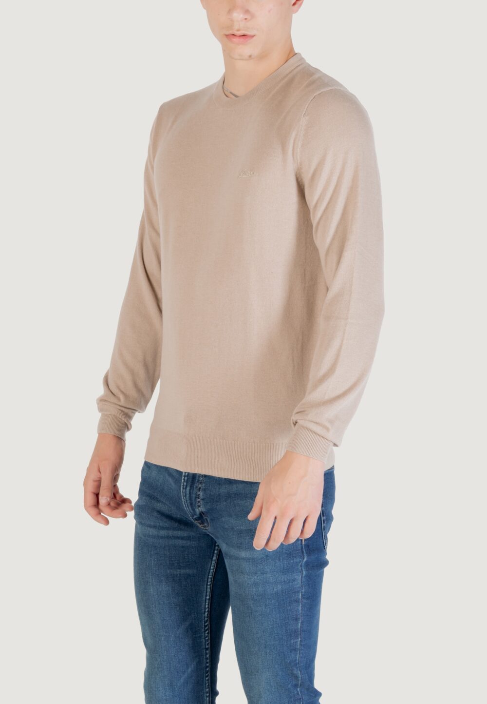 Maglione Guess DANIEL CN LS BASIC SWTR Beige chiaro - Foto 4
