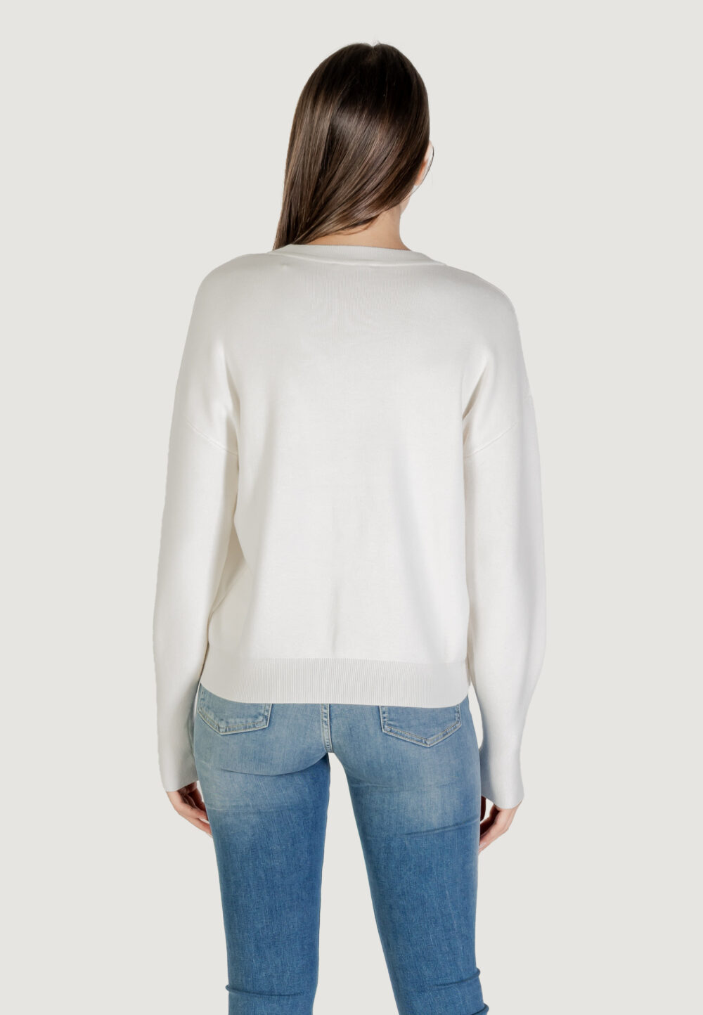 Maglione Guess LS CN LEIGHTON LOGO SWTR Panna - Foto 5