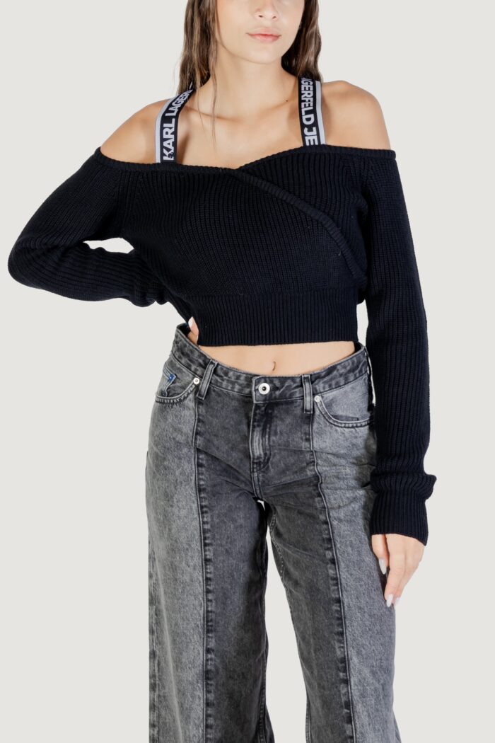 Maglione Karl Lagerfeld Jeans KLJ CUT-OUT SWEATER Nero – A3W18009