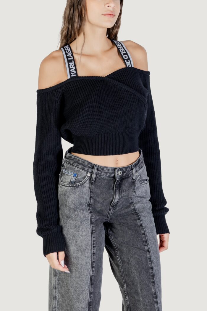 Maglione Karl Lagerfeld Jeans KLJ CUT-OUT SWEATER Nero – A3W18009