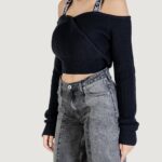 Maglione Karl Lagerfeld Jeans KLJ CUT-OUT SWEATER Nero - Foto 3