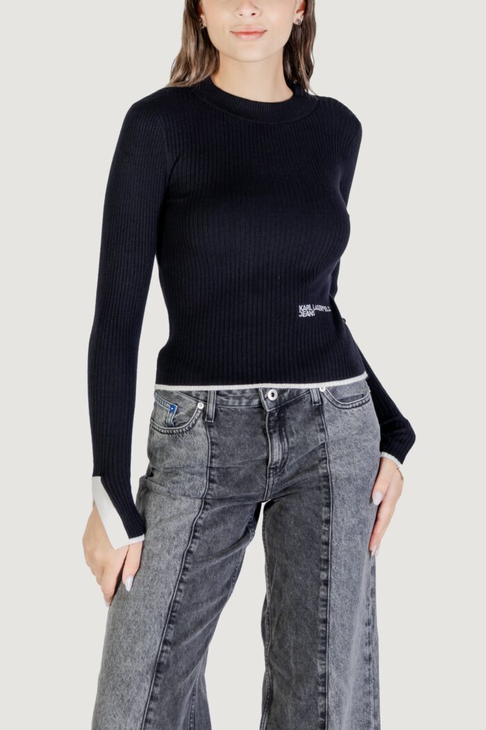 Maglione Karl Lagerfeld Jeans KLJ MOCK NECK SWEATER Nero – A3W18006