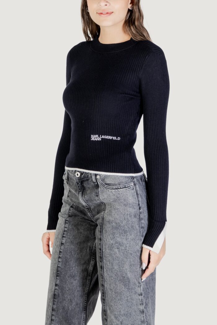 Maglione Karl Lagerfeld Jeans KLJ MOCK NECK SWEATER Nero – A3W18006