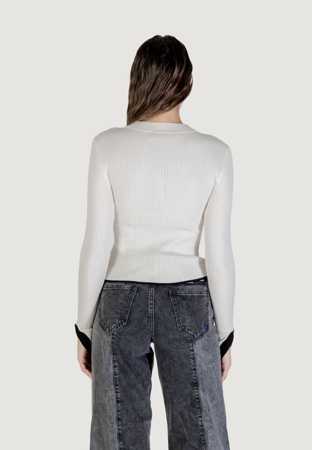 Maglione Karl Lagerfeld Jeans KLJ MOCK NECK SWEATER Panna - Foto 4