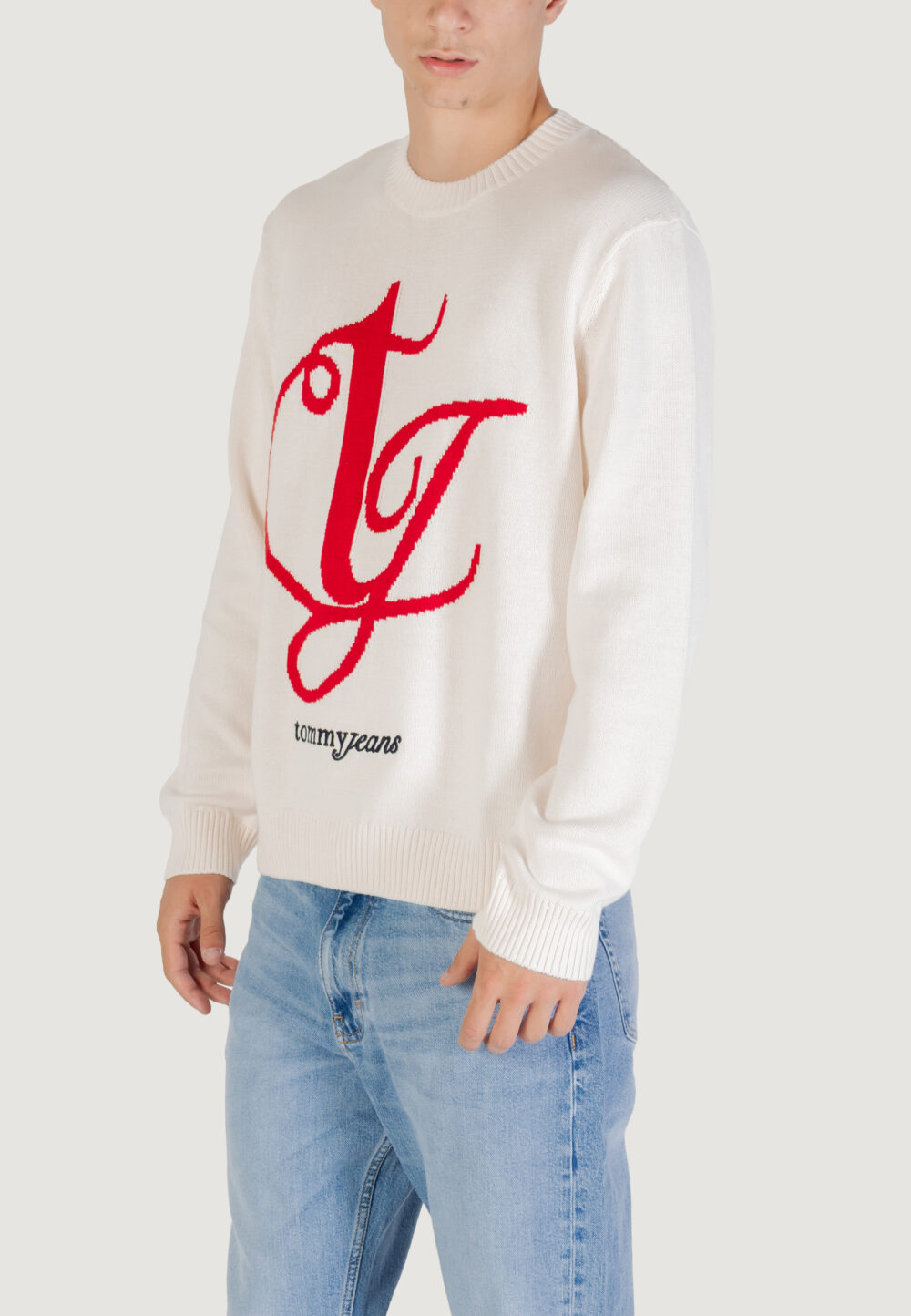 Maglione Tommy Hilfiger Jeans TJM REG MONOGRAM CNE Panna - Foto 2