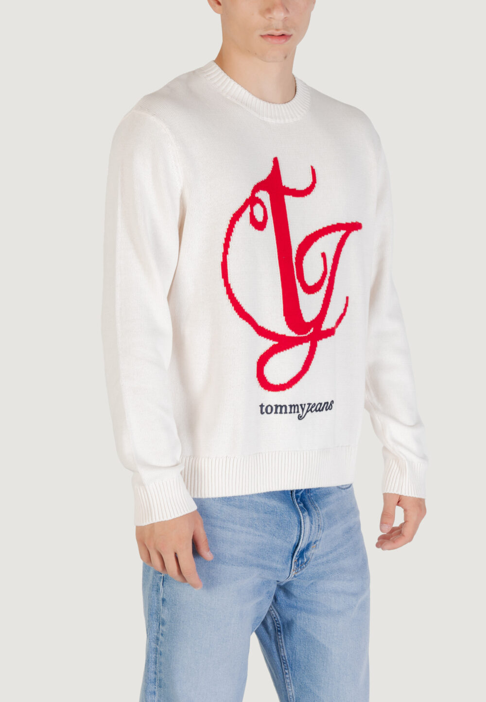 Maglione Tommy Hilfiger Jeans TJM REG MONOGRAM CNE Panna - Foto 3