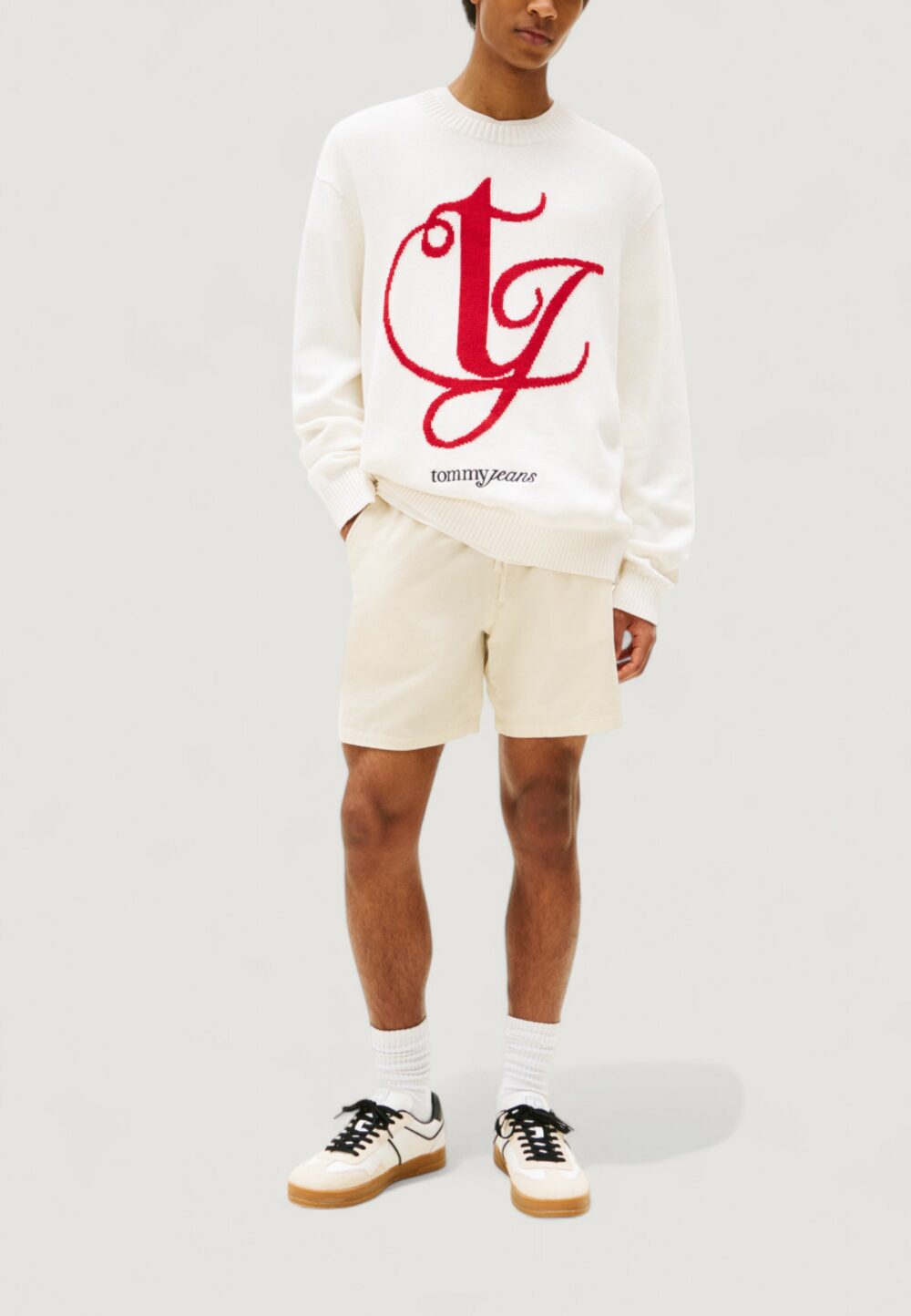 Maglione Tommy Hilfiger Jeans TJM REG MONOGRAM CNE Panna - Foto 3
