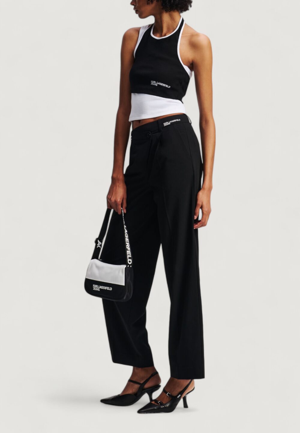 Pantaloni a palazzo Karl Lagerfeld Jeans KLJ TAILORED PANT Nero - Foto 3