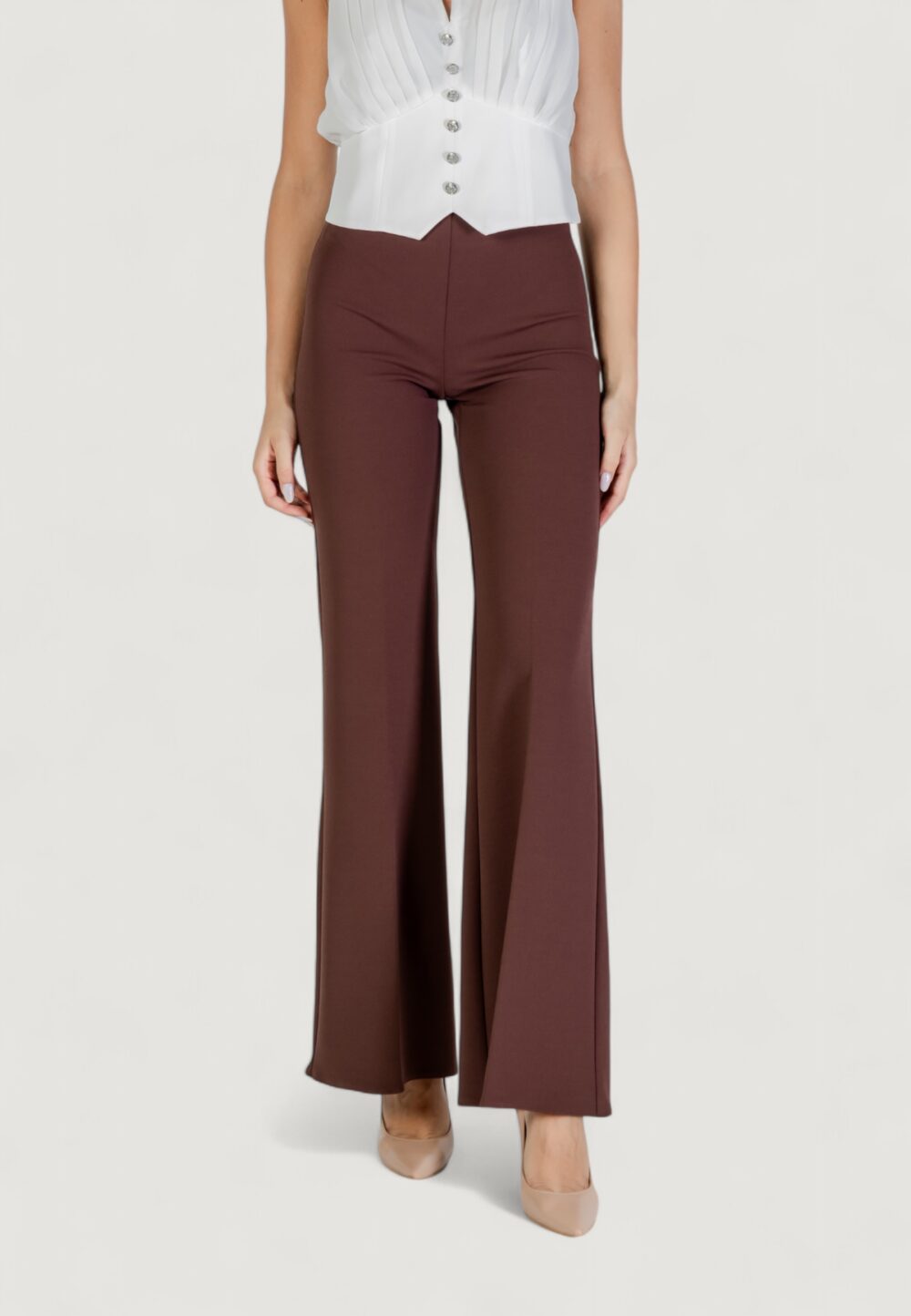 Pantaloni a palazzo Rinascimento  Cioccolato - Foto 1