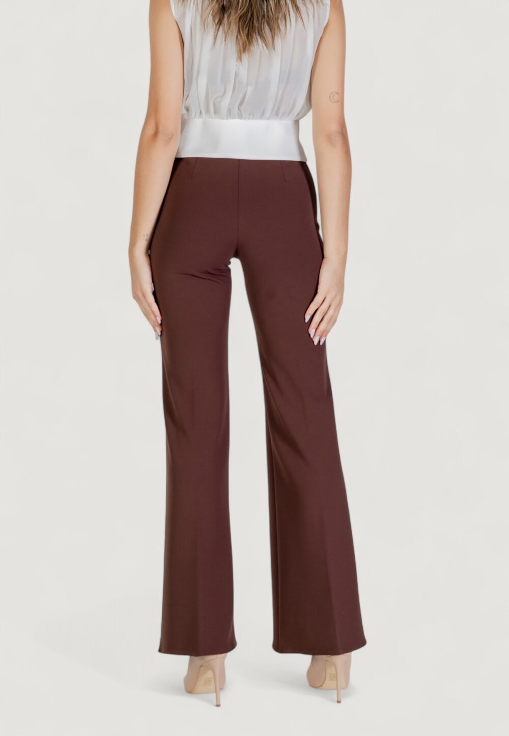 Pantaloni a palazzo Rinascimento  Cioccolato - Foto 4