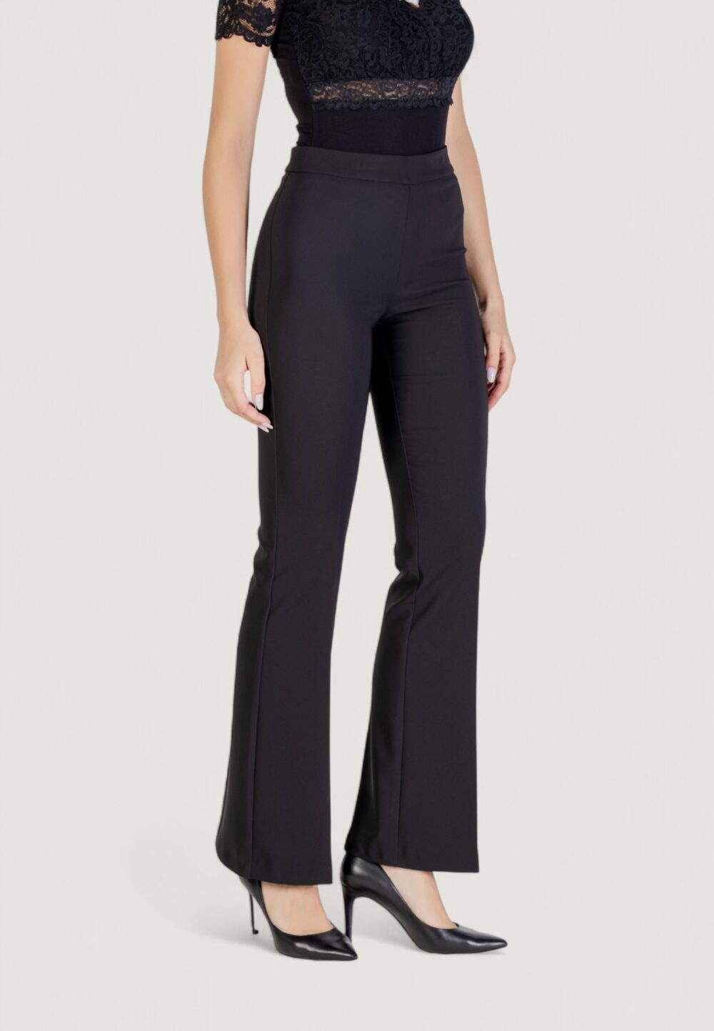 Pantaloni a palazzo Rinascimento  Nero - Foto 4