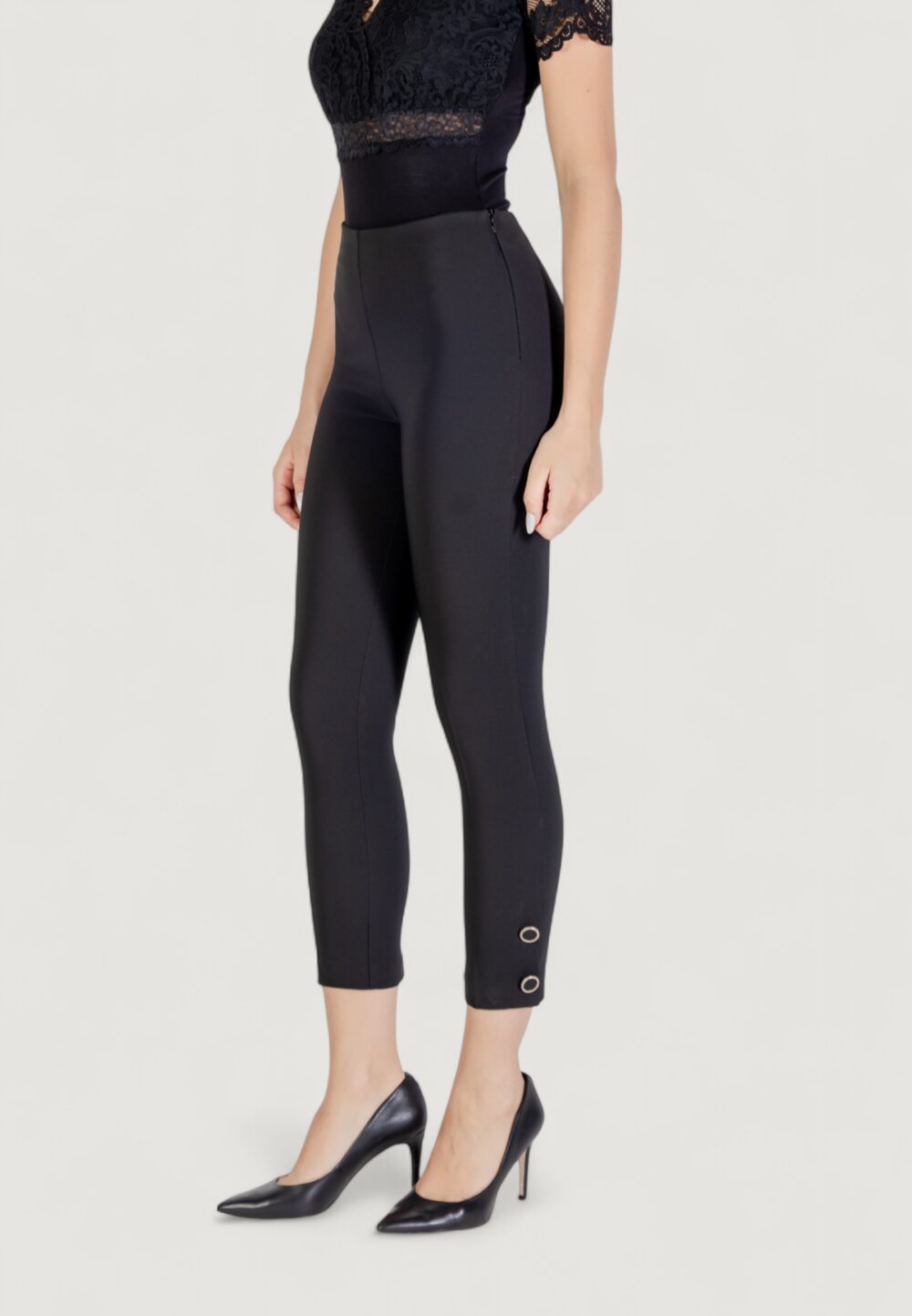 Pantaloni a sigaretta Rinascimento  Nero - Foto 3