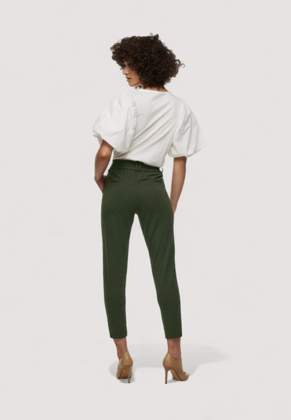 Pantaloni Only ONLPOPTRASH LIFE EASY COL NOOS Verde Scuro - Foto 2